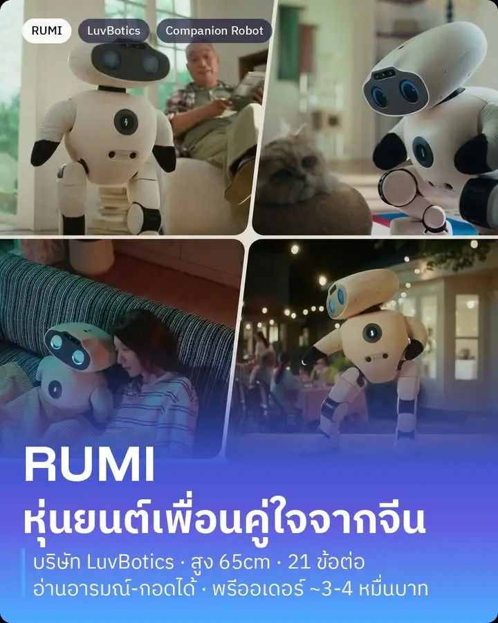 RUMI คือหุ่นยนต์เพื่อนคู่ใจตัวจิ๋วจากสตาร์ทอัพจีนชื่อ LuvBotics…