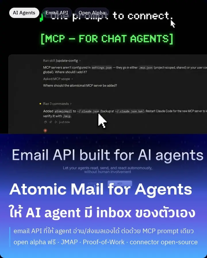 ลองคิดเล่นๆ ว่าถ้า AI agent ของเรามี "อีเมลเป็นของตัวเอง" จะเป็นยังไง