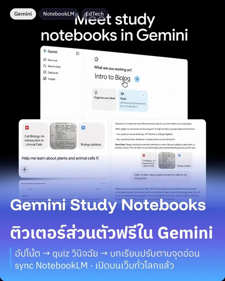 Gemini Study Notebooks คือฟีเจอร์ใหม่ที่ Google เพิ่งปล่อยมา…
