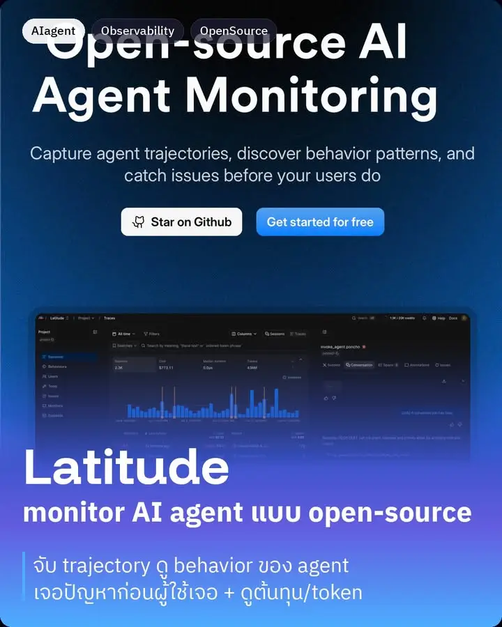 Latitude คือเครื่องมือ open-source ที่เอาไว้มอนิเตอร์ AI agent…