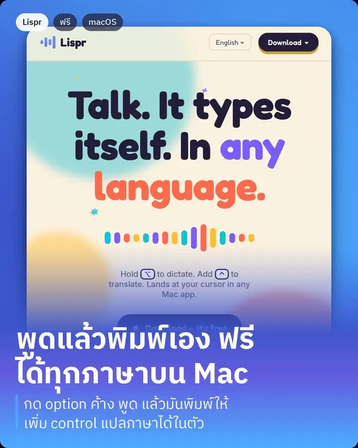 Lispr เป็นแอพ Mac เล็กๆ ที่ทำงานเดียวแต่ทำได้ดีมาก…