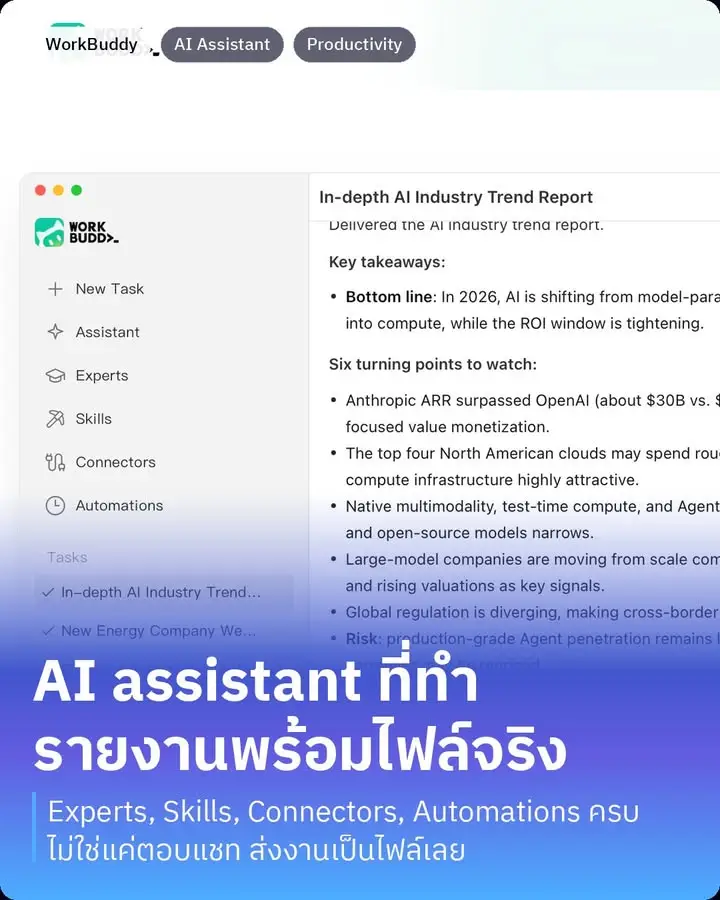 WorkBuddy วางตัวเองเป็น AI assistant…
