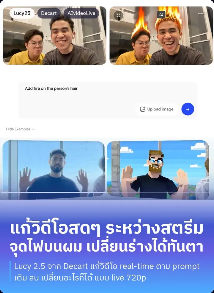 Lucy 2.5 คือโมเดล AI วิดีโอตัวใหม่จาก Decart ที่แก้ไขวิดีโอได้แบบ…