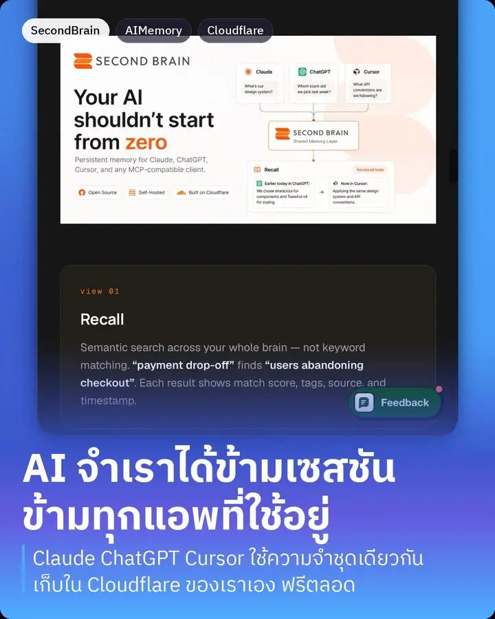 Second Brain — เครื่องมือที่ทำให้ Claude ChatGPT Cursor และ AI…