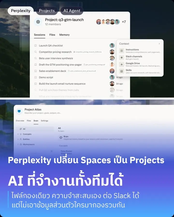 Perplexity เปลี่ยน Spaces เป็น Projects แล้วครับ…