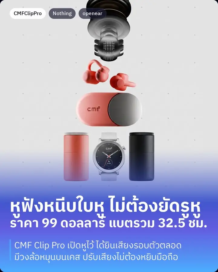 CMF by Nothing เพิ่งเปิดตัว Clip Pro หูฟังไร้สายแบบหนีบใบหู…