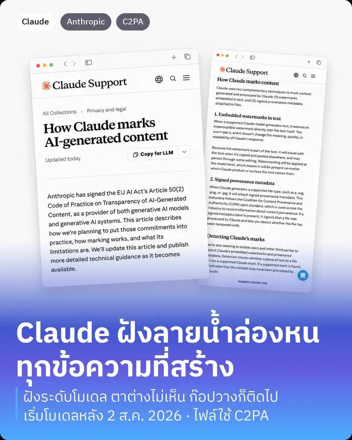 Claude ฝังลายน้ำล่องหน
