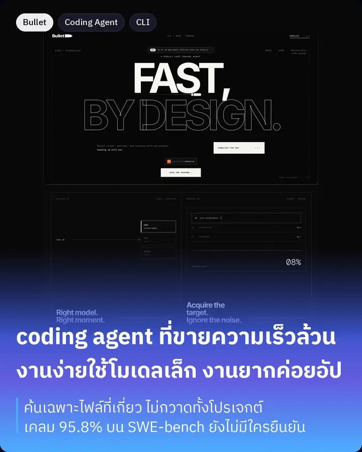 Bullet คือ coding agent ตัวใหม่ที่ขายจุดเดียวคือความเร็ว…
