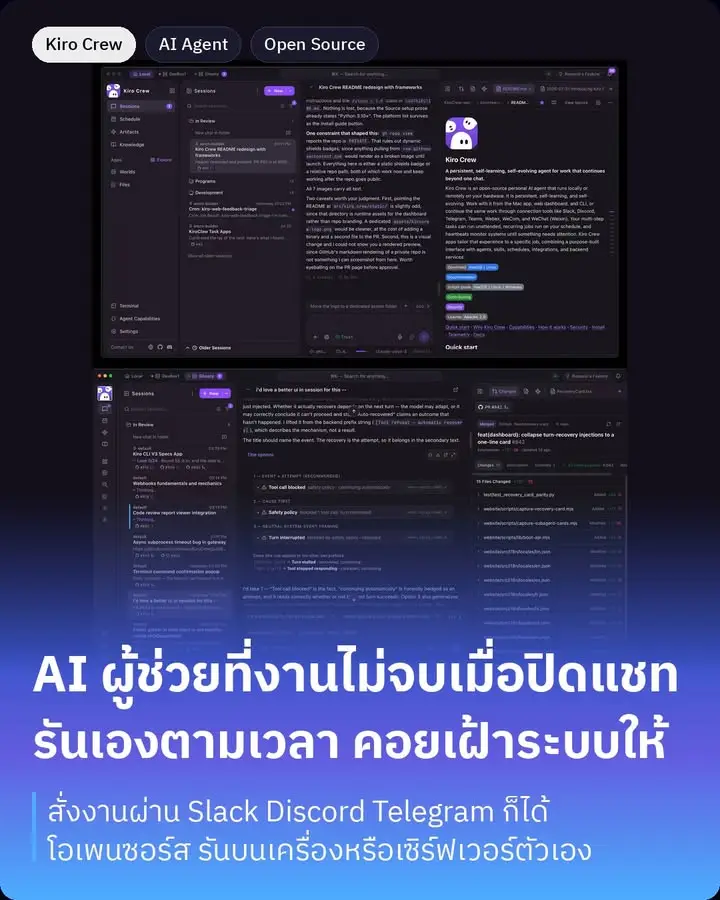 Kiro Crew คือ AI ผู้ช่วยส่วนตัวที่งานไม่จบตอนเราปิดหน้าต่างแชท…