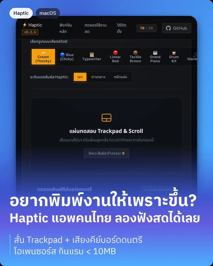 มีคนทักผมมาหลังจากที่ผมโพสเรื่องแอพเสียงคีย์บอร์ดไปเมื่อไม่นาน…