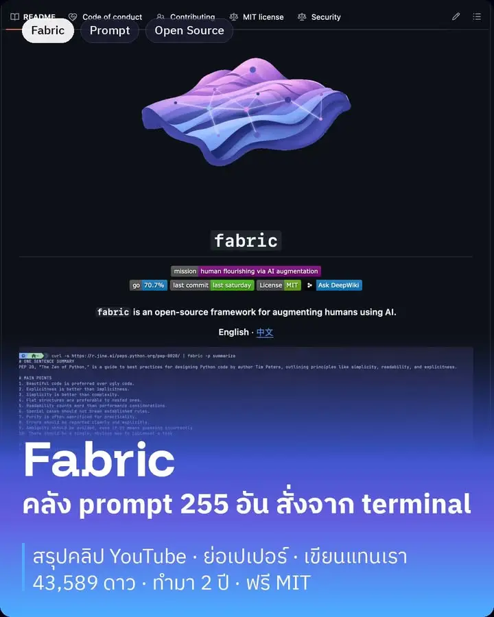 Fabric คือคลัง prompt 255 อันที่เรียกใช้จาก terminal ได้ตรงๆ…