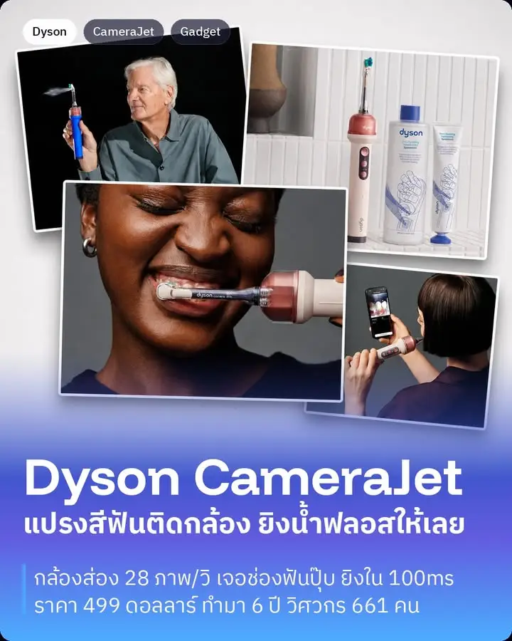 Dyson CameraJet คือแปรงสีฟันไฟฟ้าตัวแรกที่เอากล้องยัดไว้ในหัวแปรง…