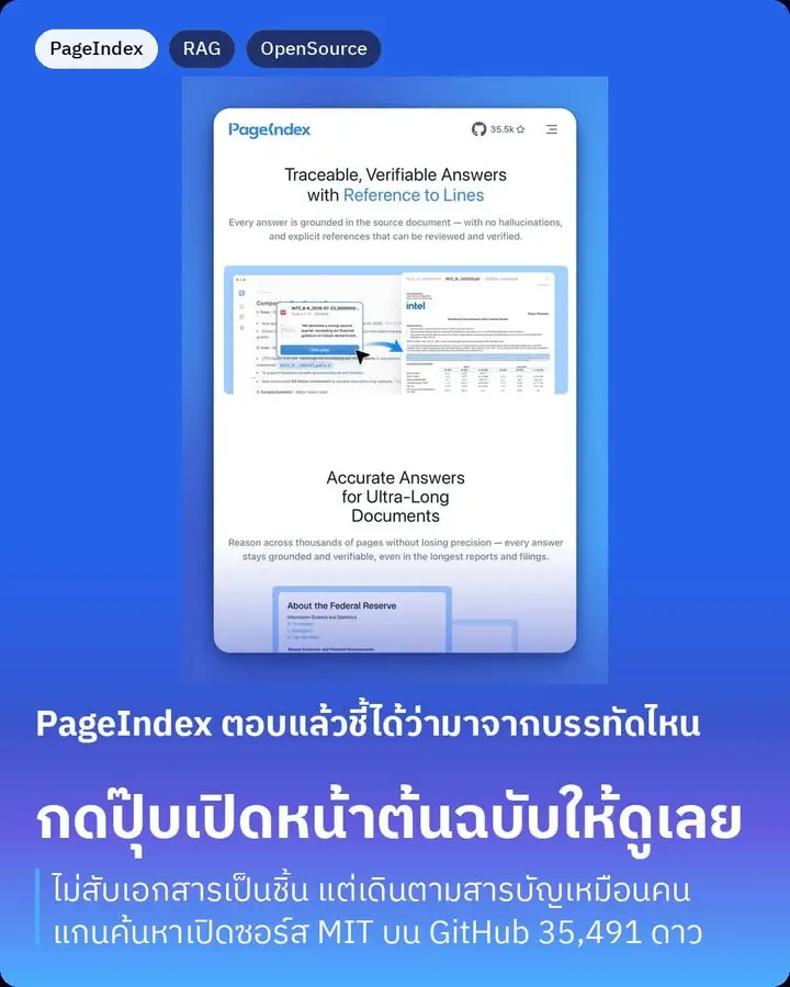PageIndex คือเครื่องมือถามคำถามกับกองเอกสารทั้งกอง…