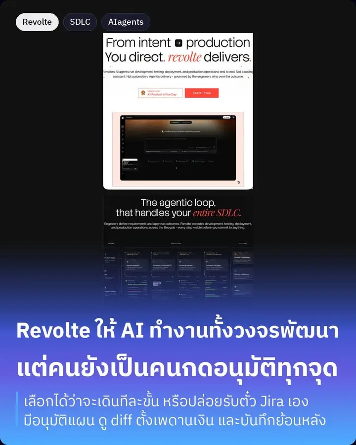 Revolte คือระบบที่ให้ AI agent รับงานพัฒนาซอฟต์แวร์ทั้งวงจร…