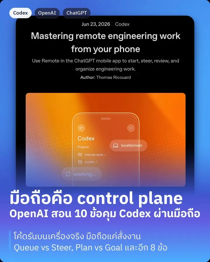 OpenAI เขียนบทความสอน 10 ข้อในการใช้ Codex ผ่านมือถือให้คล่องจริง…