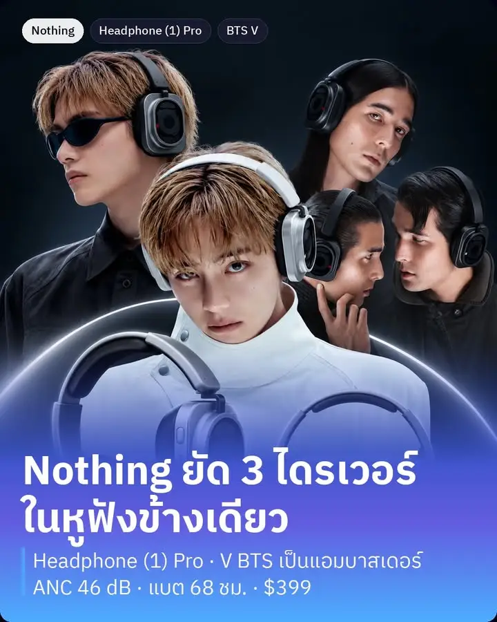 Nothing Headphone (1) Pro คือหูฟังครอบหูรุ่นท็อปตัวใหม่ของ…