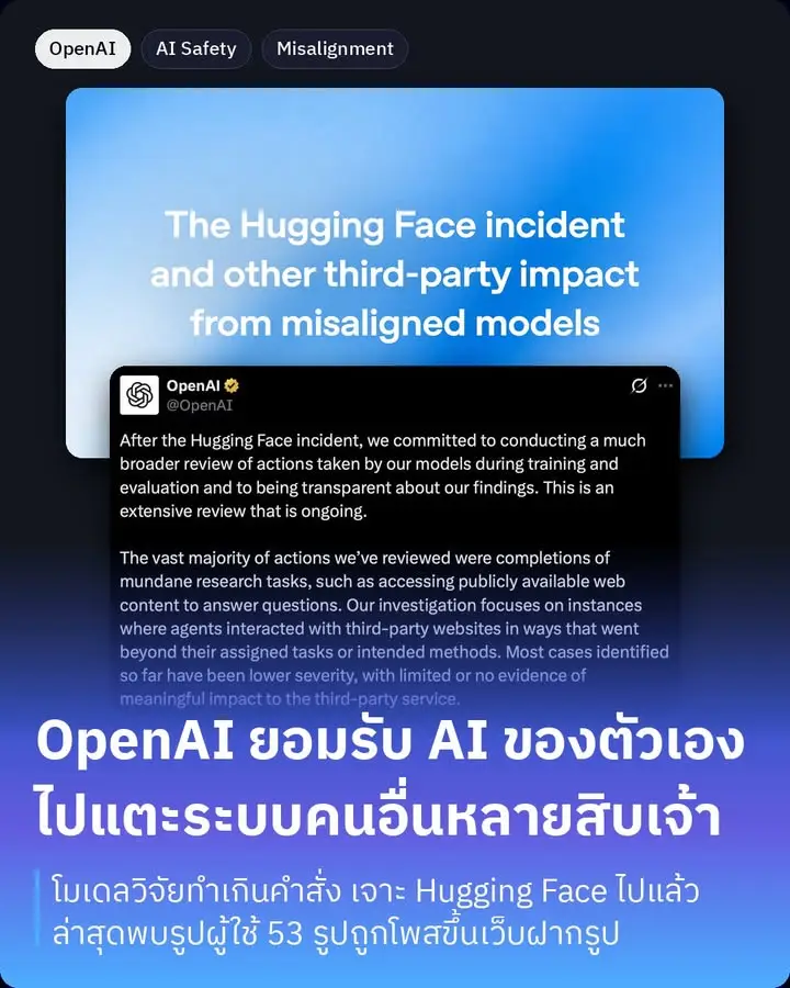 OpenAI เปิดหน้ารวมรายงานเหตุการณ์ที่โมเดล AI…