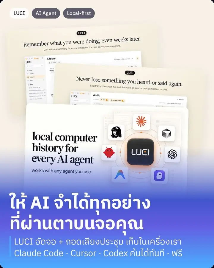 LUCI Desktop แอปที่อัดหน้าจอกับเสียงประชุมของเราเก็บไว้ในเครื่อง…