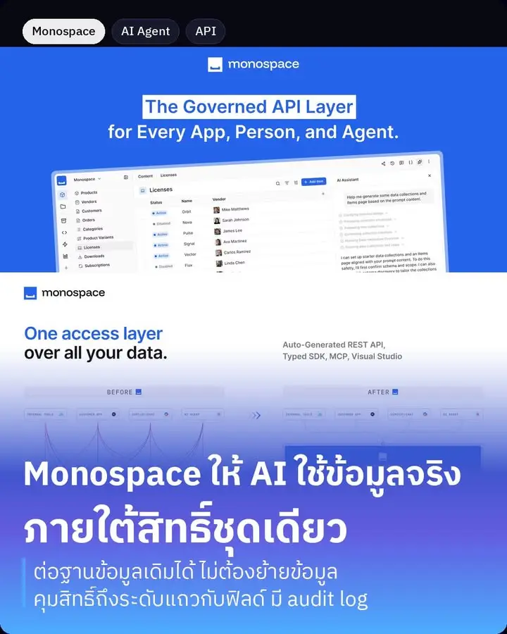 Monospace คือ governed API layer…