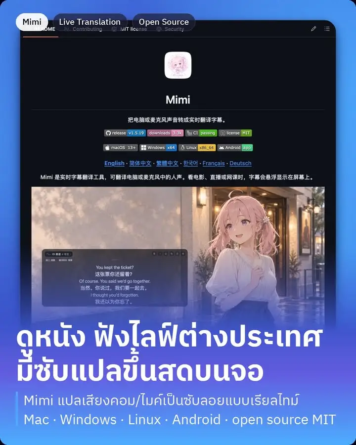 Mimi คือแอปทำซับแปลภาษาแบบเรียลไทม์…